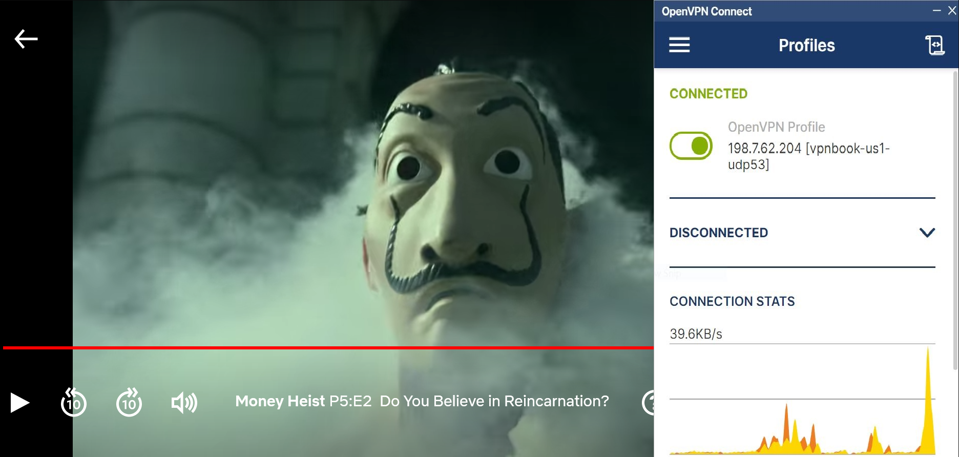 اسکرین شات از VPNBook در حال رفع انسداد Netflix