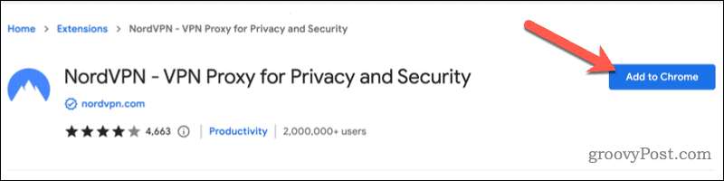 NordVPN را در گوگل کروم نصب کنید