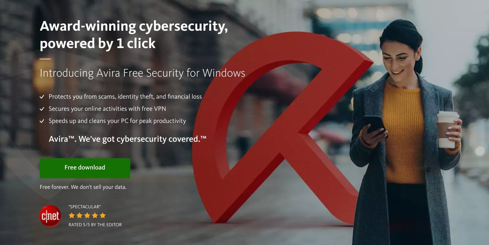 اسکرین شات صفحه اصلی وبسایت avira