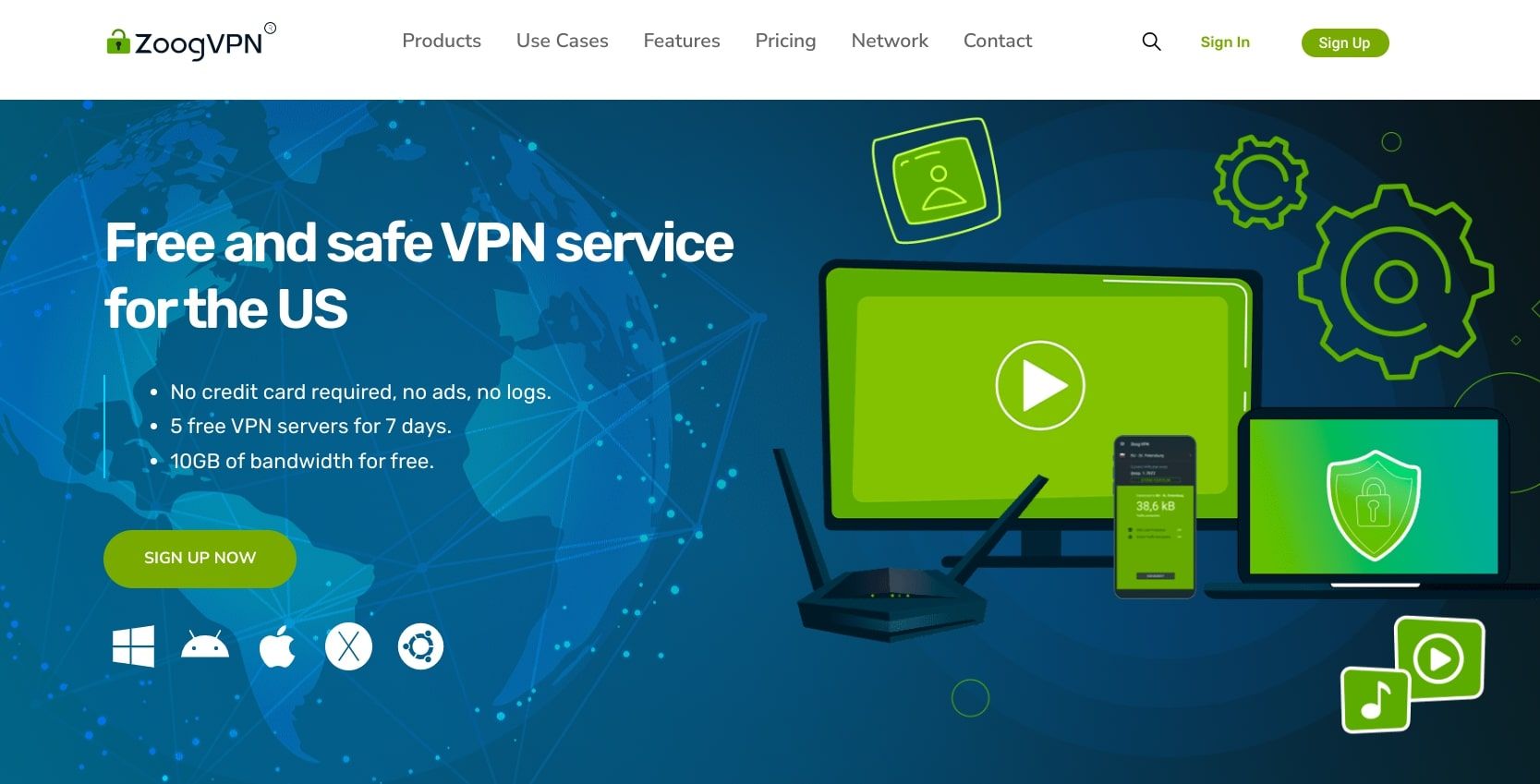 اسکرین شات صفحه اصلی وب سایت zoog vpn