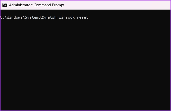 بازنشانی دستور Winsock در Command Prompt