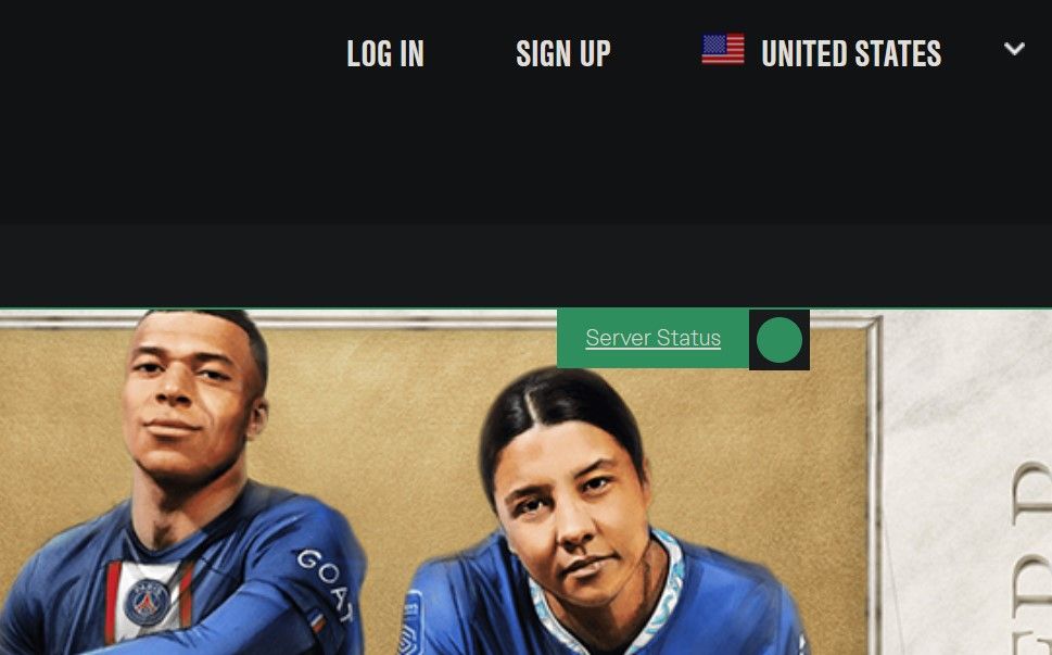 برای بررسی وضعیت سرور FIFA 23 در وب سایت EA، روی پیوند وضعیت سرور کلیک کنید