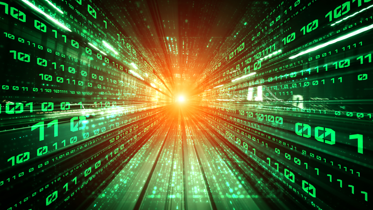 Internet data traveling inside a tunnel