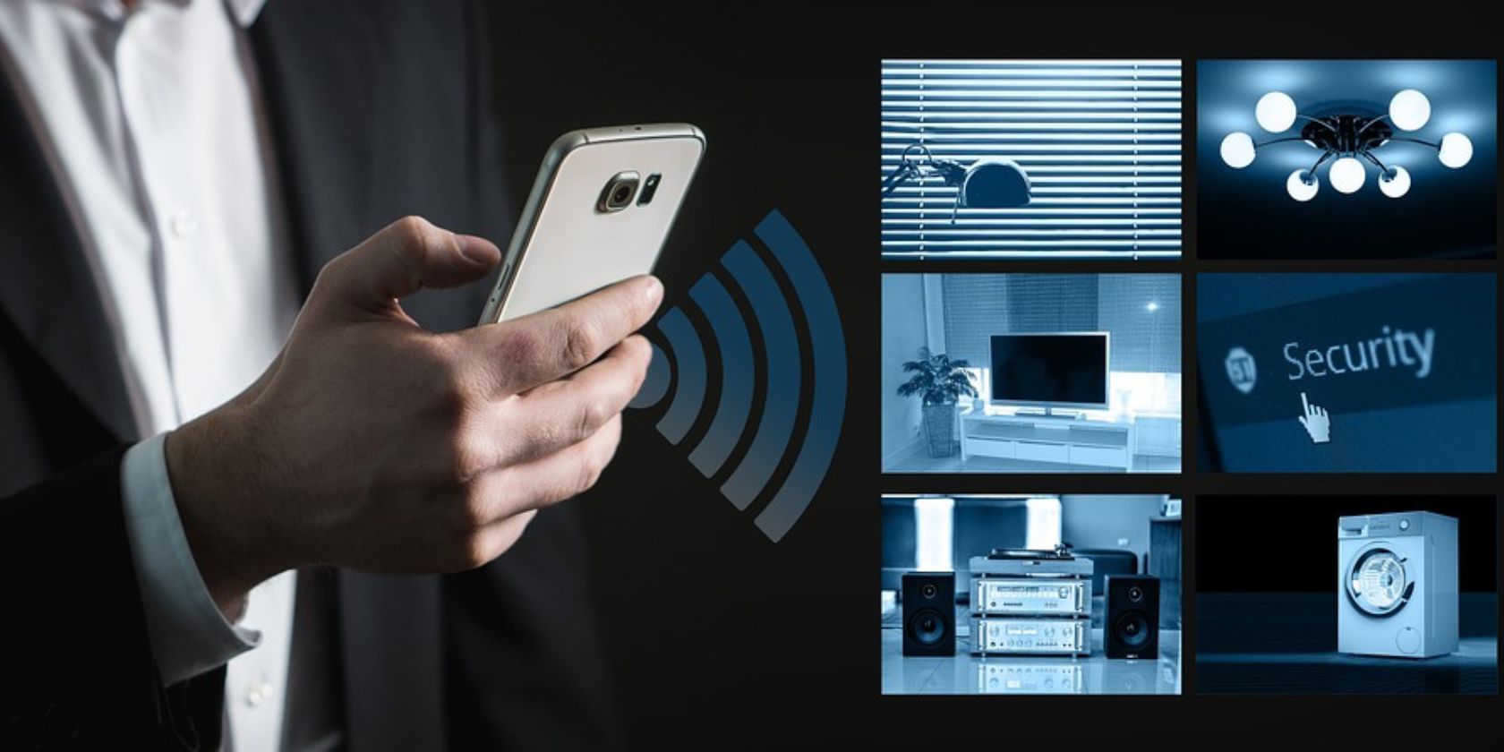 Person holding a smartphone in hand and connecting to a network
