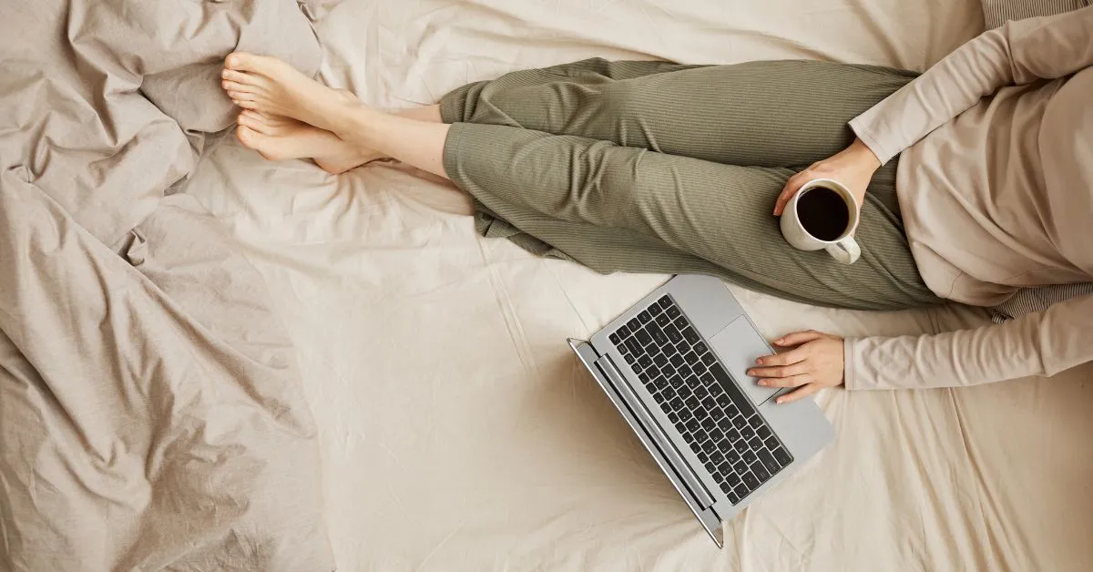 Laptop in bed