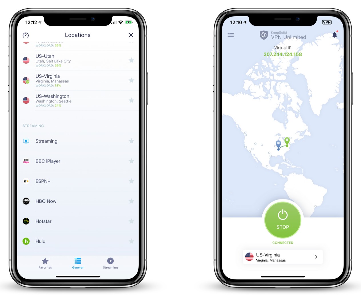 VPN بررسی نامحدود برنامه سرورهای iOS و پخش جریانی