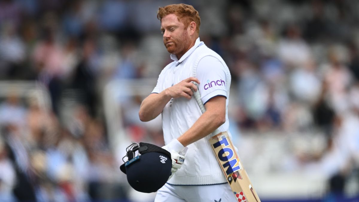 Jonny Bairstow walks off the field
