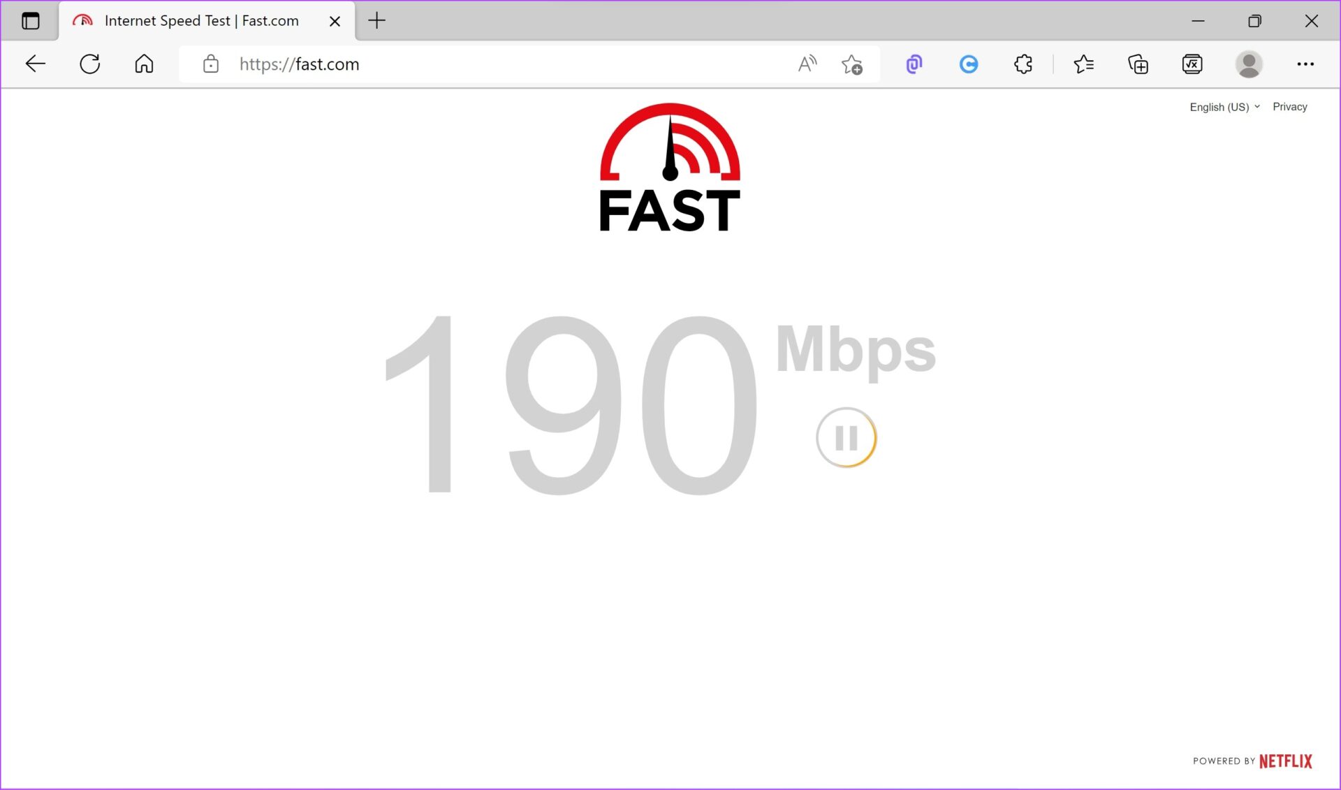 بررسی سرعت اینترنت Fast.com