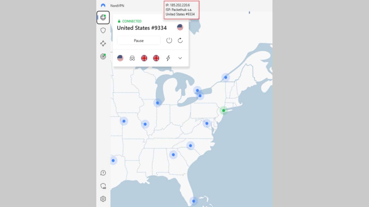 سرور VPN برای یافتن IP مکان واقعی در NordVPN